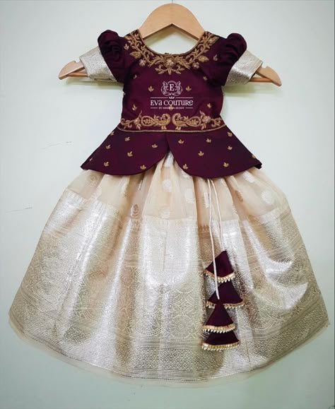 Pattu Langa, Kids Party Wear Dresses, Kids Dress Collection, Kids Blouse Designs, Baby Frock Pattern, Kids Blouse, Kids Frocks Design