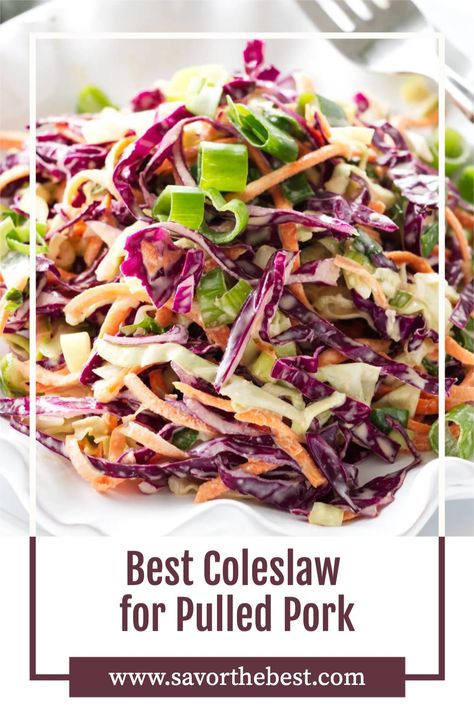 Light Coleslaw Recipe Healthy, Easy Coleslaw Recipe For Pulled Pork, Winter Coleslaw Recipe, American Bbq Sides, Best Coleslaw For Pulled Pork, Pulled Pork Coleslaw Recipe, Slaw For Pulled Pork, Pulled Pork Slaw, Pork Coleslaw