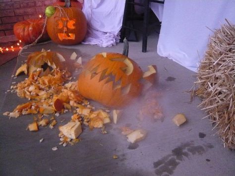 I love carving pumpkins, these are from last year. Smoke blowing smashed pumpkins! I love how gory you can make them without offending anyone :) Carving Pumpkins, Pumpkin Carving, Pumpkins, Photo Ideas, Carving, I Love, Canning, Halloween, Quick Saves