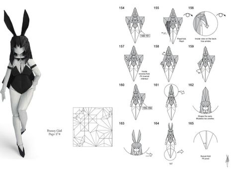 book Anime Origami Tutorials, Anime Origami, Genshin Impact Papercraft Template, Anime Figure Papercraft, Cute Origami Easy, Origami Idea, Origami Instructions Dragon, Moon Rabbit Origami, Kraf Kertas