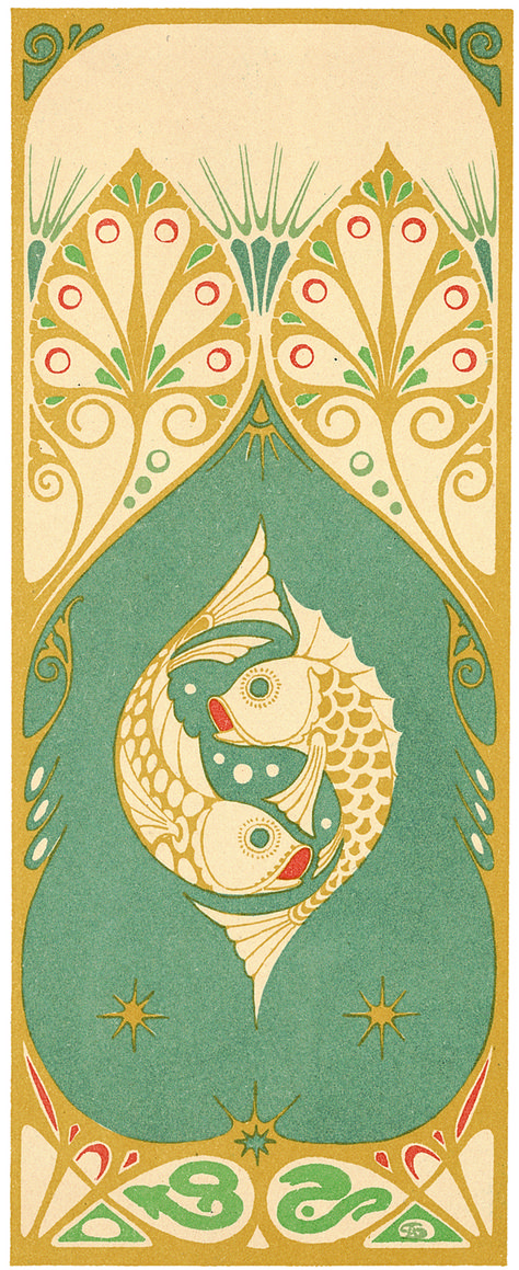 Illustration as it used to be... - Three decorative panels by A. Smit for ‘The Art... Art Nouveau Painting, Motifs Art Nouveau, Illustration Art Nouveau, Portrait Abstract, Art Nouveau Illustration, Motif Art Deco, Art Nouveau Pattern, Art Nouveau Poster, Two Fish