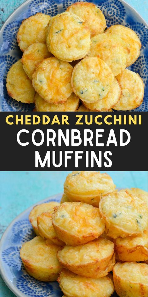 Zucchini Cornbread, Zucchini Bread Muffins, Zucchini Cheddar, Easy Zucchini Bread, Zucchini Cheese, Cheddar Cornbread, Easy Vegetable Side Dishes, Healthy Bread Recipes, Cornbread Muffins