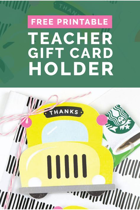 Teacher Appreciation Gift Card Printable, Free Gift Card Holder, School Secretary Gifts, Gift Card Holder Template, Gift Card Holder Printable, Teacher Gift Card Holder, Teacher Appreciation Gift Card, Secretary Gifts, Bus Driver Gifts