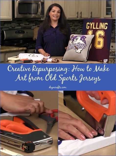 Don’t Throw Out Your Kids’ Old Sports Jerseys – Turn Them Into Timeless Art! Hockey Basement, Sports Jersey Display, Cut Hoodies, Jersey Display Case, Baseball Bedroom, Forgotten Memories, Soccer Banner, Jersey Quilt, Cut Up Shirts