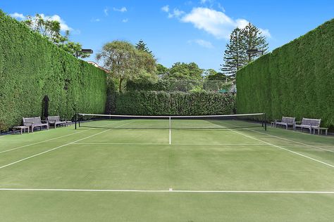 85 Victoria Road, Bellevue Hill NSW 2023, Image 2 Tennis Court Backyard, Tennis Court Design, 2023 Image, Freetime Activities, Private Tennis Court, Beautiful Outdoor Living Spaces, Outdoor Water Feature, Lawn Tennis, Sport Court