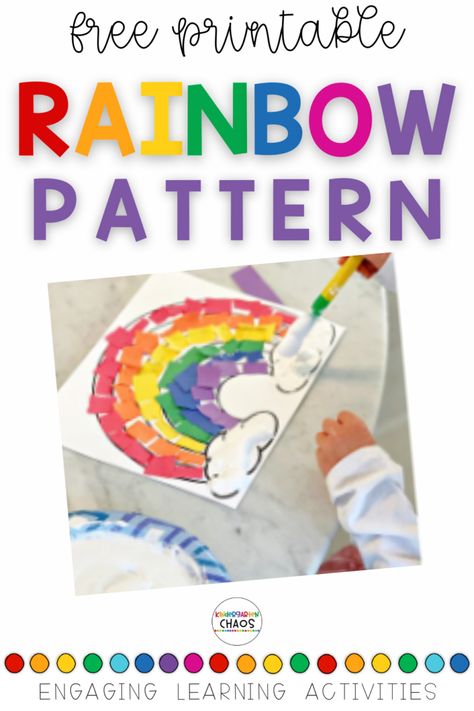 Rainbow Pattern Printable, Spring Kindergarten Activities, Free Printable Rainbow, Kindergarten Math Printables, Spring Preschool Activities, Activity Kindergarten, Free Kindergarten Printables, Kindergarten Math Free, Spring Kindergarten