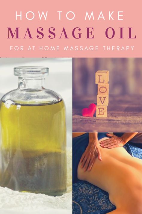 Whether you want a sensual massage or need to do massage therapy at home, homemade massage oil is easy to make.  And you control the scents. Here is a basic massage oil recipe and recommendations for essential oils. #massagetechniques #marriagetips #healthyliving Message Oil Essential Oils, Best Oils For Massage, Diy Body Massage Oil, Massage Oil Recipe Diy, Coconut Oil Massage Oil Recipe, Message Oil Recipe, How To Make Massage Oil Recipe, How To Make Massage Oil, Essential Oil Massage Oil Diy