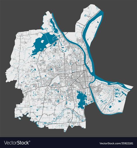 Phnom Penh Map, Architectural Board, Phnom Penh City, Illustration Outline, Free Vector Illustration, Detailed Map, Phnom Penh, Location Map, Illustrated Map