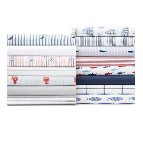 Nautica Cotton Percale Deep Pocket Bed Sheet Sets - Bed Bath & Beyond - 10247042 Nautical Bed, Nautical Bedding, Green Mattress, Luxury Bed Sheets, Deep Pocket Sheets, Percale Sheets, Striped Sheets, Bedding Basics, Printed Sheets