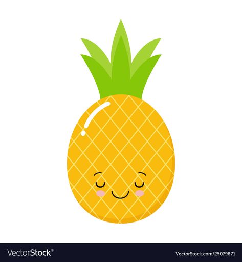 Pineapple Character, Pineapple Cartoon, Pineapple Face, Emoticon Faces, Face Cartoon, Kawaii Fruit, Face Icon, Cartoon Faces, Human Face