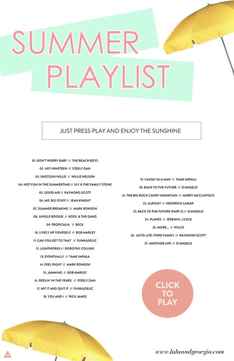 Summer Playlist! Perfect for your road trip or lounging by the pool! Patriotic Songs, Road Trip Playlist, Party Playlist, Summer Playlist, The Family Stone, Play List, Music Playlists, Summer Style Guide, Fruit Party