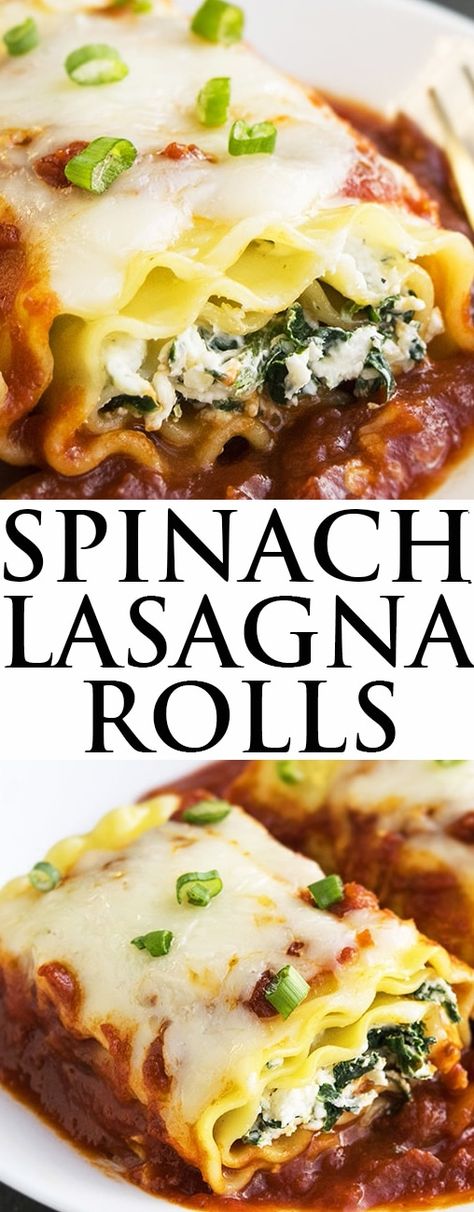 Spinach Lasagna Rolls (Roll Ups) via @cakewhiz Healthy Spinach Lasagna, Spinach Lasagna Roll Ups, Easy Spinach Lasagna, Lasagne Roll Ups, Lasagna Rolls Recipe, Lasagna Recipe With Ricotta, Spinach Lasagna Rolls, Lasagna Roll Ups, Lasagna Roll