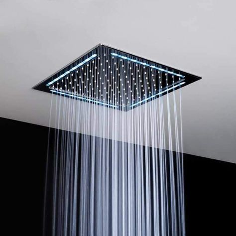 Rain Shower Head Ceiling, Ceiling Shower Head, Modern Home Decor Bathroom, Bathroom Shower Design, Shower Rose, Minimalist Home Interior, Home Decor Bathroom, Minimalist Interior Design, Minimalist Furniture