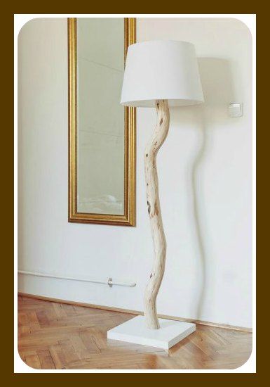 DIY tree branch floor lamp--would make a nice table lamp with a shorter branch Tree Branch Lamp, Diy Tree Branch, Branch Lamp, Diy Floor Lamp, Diy Table Lamp, Diy Luminaire, Driftwood Lamp, Inspired Interiors, Tree Lamp