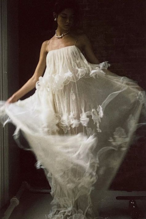 Danielle Frankel, Ruffle Wedding Dress, The Lane, Corded Lace, Tulle Gown, Bridal Inspo, Modern Bridal, Dress Inspo, Long Sleeve Wedding