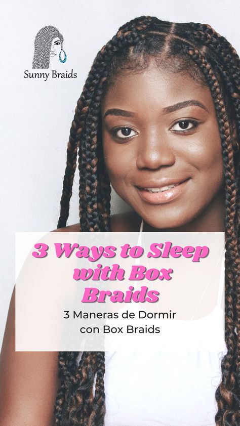 Black lady with box braids How To Sleep With Box Braids, How To Sleep With Braids, Medium Box Braids, How To Sleep, Ways To Sleep, Long Box Braids, Loose Braids, Care Box, Braids For Kids