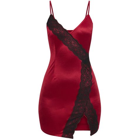 Dark Red Stretch Satin Lace Detail Strappy Bodycon Dress (125 BRL) ❤ liked on Polyvore featuring dresses, body con dress, dark red bodycon dress, strap dress, red strap dress and red strappy dress Red Body Dress, Dark Red Homecoming Dress, Dark Red Cocktail Dress, Dark Red Dress, Dark Red Dresses, Stretch Satin Dress, Attractive Dresses, Bodycon Cocktail Dress, Red Cocktail