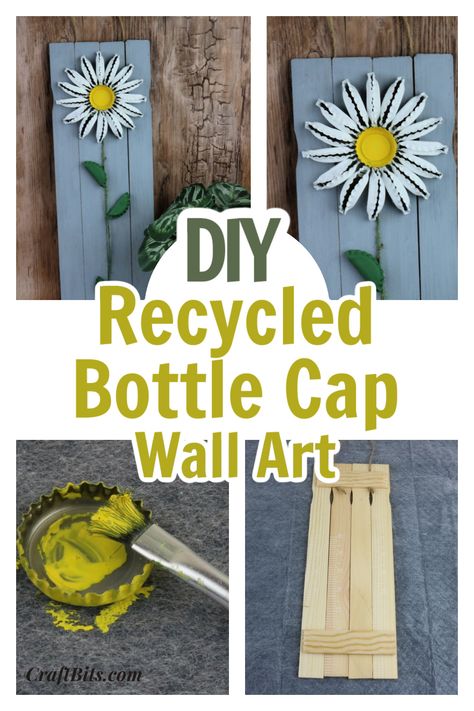 Bottle Cap Projects Wall Art, Bottle Cap Crafts Flowers, How To Make Bottle Cap Flowers, Bottle Cap Flowers Diy, Diy Beer Bottle Cap Crafts, Beer Bottle Cap Ideas, Beer Cap Crafts Diy, Bottle Cap Flowers, Beer Cap Projects