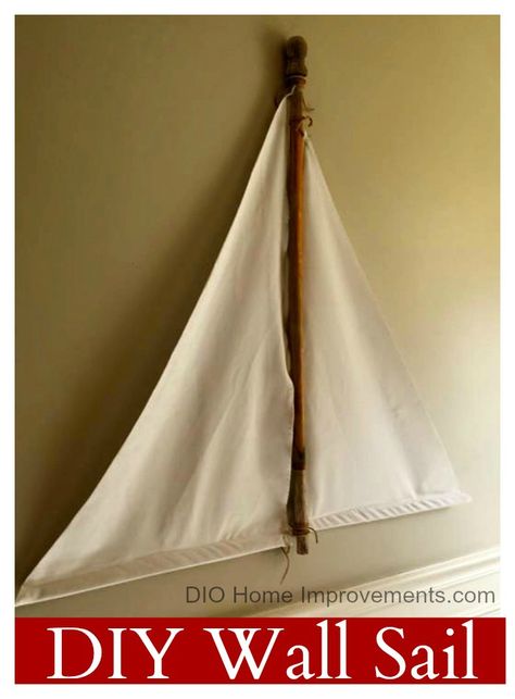 DIY Wall Sail Tutorial Sophisticated Nautical Bedroom, Sailing Bedroom, Sailboat Bedroom, Sailboat Room Decor, Ship Room Decor Nautical Theme, Sail Boat Nursery Theme, Nursery Sailboat, Nautical Kids Bedroom Pottery Barn Kids, Sailing Decor