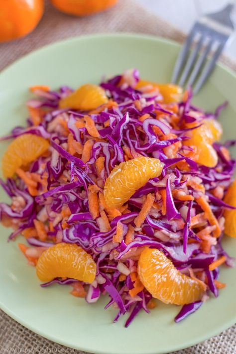 Vitamin Packed Red Cabbage Salad. Super Healthy Recipe. Only 5-ingredients and ready in 10 minutes | happyfoodstube.com Cabbage Salad Recipe, Red Cabbage Recipes, Red Cabbage Salad, Cabbage Salad Recipes, Cabbage Salad, Cabbage Recipes, Happy Foods, Super Healthy Recipes, Red Cabbage