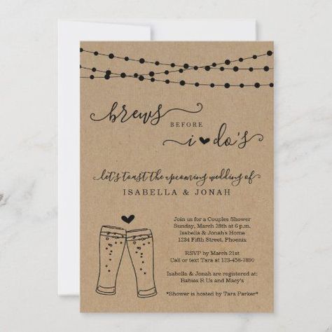 Brews Before I Do Couples Bridal Shower Invitation for $2.56 - Bridal Shower Invitations Shower Couple, Triplet Baby Shower, Couples Bridal Shower Invitations, Elopement Invitation, Twins Baby Shower Invitations, Glass Baby Bottles, Couples Bridal Shower, Gender Reveal Party Invitations, Gender Neutral Baby Shower Invitations