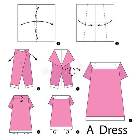 Origami Clothes, Origami Dresses, Dress Origami, Origami Shirt, Origami Dog, Origami Paper Folding, Origami Step By Step, Creative Origami, Tutorial Origami