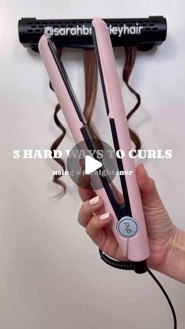 PRO HAIR HACKS, TIPS & TUTORIALS on Instagram: "Would you try any of these 🤔 

I tried 3 new (and hard) ways to curl using a straightener/flat iron 

Using the ghd original styler (gifted) 

#flatironcurls #hairtutorial #curling #curlinghair #flatironwaves" Curling With A Flat Iron, How To Curl Your Hair With A Straightener, How To Do Curls With Straightener, How To Curl Hair With Flat Iron, How To Do Curls, Curling Iron Tutorial, Curled Hairstyles For Medium Hair, Crimping Iron, Cordless Hair Straightener