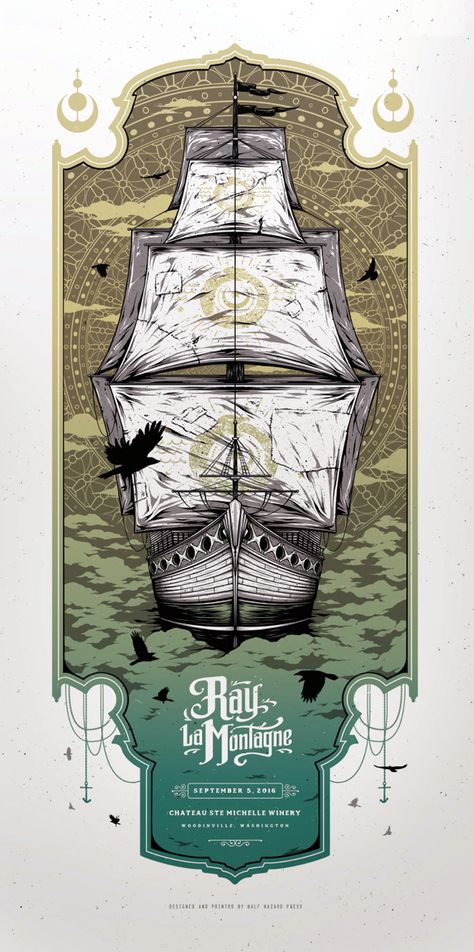 Ray LaMontagne - Half Hazard Press - 2016 ---- Omg Posters, The Ouroboros, Ray Lamontagne, Concert Poster Design, Music Festival Poster, Lovely Poster, Festival Poster, Poster Illustration, Tour Posters