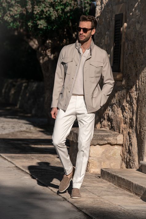 Outfit Hombre Casual, Pini Parma, Winter Outfits For Men, Loro Piana Men, Mens Smart Casual Outfits, Beige Suits, Mens Casual Outfits Summer, Smart Casual Men, Outfits For Men