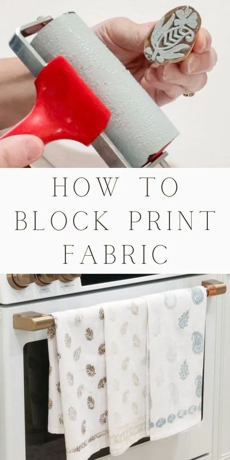 Delve into the world of handmade, vintage-inspired fabric painting with this engaging DIY block printing project. Discover the intricate process of chalk paint fabric stamping as you explore the timeless art of block printing on fabric. Elevate your kitchen decor with this, DIY vintage fabric painting, and learn how to block print on fabric at home through my step-by-step guide. Start your creative journey today, and craft these charming, timeless pieces for your kitchen decor Diy Block Printing, Fabric Stamping Diy, Block Printing On Fabric, Chalk Paint Fabric, Block Printing Diy, Kitchen Towels Diy, Craft Projects For Adults, Print On Fabric, Paint Fabric