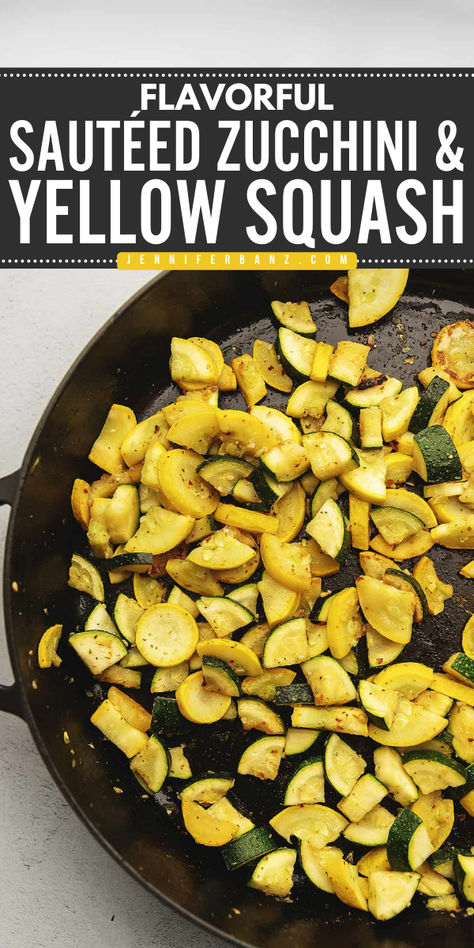 This sautéed zucchini and yellow squash recipe is bursting with flavor but only uses a few simple seasonings. It will be your favorite Summer side dish. Sautéed Squash And Zucchini, Zucchini Dinner Ideas, Zucchini And Squash Recipes, Yellow Zucchini Recipes, Yellow Squash Recipe, Sauteed Zucchini And Squash, Low Carb Zucchini Recipes, Zucchini And Yellow Squash, Sautéed Zucchini