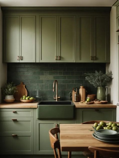 If you love green but want a more unique hue, consider olive green!  #Lenoreinar #realestate #realtor #nwa #nwarealestate #conciergerealtynwa Olive Green Kitchen, Cabin Kitchens, Green Cabinets, Green Kitchen, The Test, Olive Green, Kitchen Design, Kitchen Decor, Kitchen Cabinets