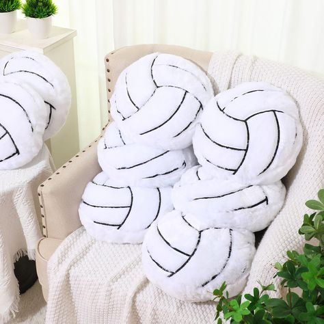 PRICES MAY VARY. Package Versatility: our plush pillow set collection includes 8 pieces of volleyball pillows; Measuring approximately 14 x 14 inches/ 35 x 35 cm, they are suitable for various uses such as decorations and play; These pillows come vacuum packed and require a gentle slap to restore their fluffy shape, an excellent way to meet your diverse needs Quality Material: comfort and quality are what these throw pillows boast; Thoroughly crafted from a soft plush material and inside filled Volleyball Pillow, Volleyball Decorations, Volleyball Room, Sport Theme, Fleece Pillow, Volleyball Gifts, Volley Ball, Plush Pillow, Fluffy Pillows