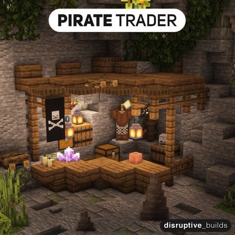 Minecraft Smoker Ideas, Minecraft Bandit Camp, Minecraft Pirate Ship Steering Wheel, Minecraft Cellar Ideas, Minecraft Bastion Ideas, Minecraft Fishing Hut Interior, Minecraft Outhouse, Minecraft Merchant Stall, Minecraft Seating Area