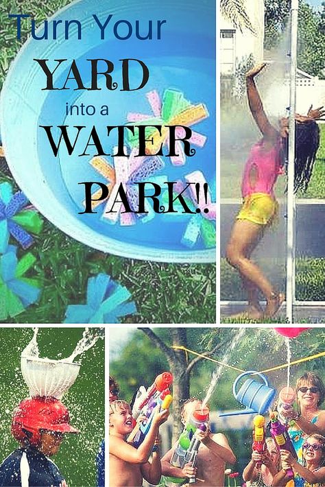 These fun projects will help you transform your backyard into a full on water park for the kids this summer! Prepare to get wet! Water Birthday Parties, Backyard Water Parks, Water Birthday, Kids Backyard, Splash Party, Outdoor Fun For Kids, Fun Park, Summer Fun For Kids, Outdoor Games For Kids