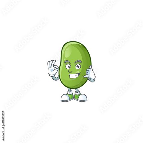 Bean Cartoon, Cool Green, Green Bean, Art Drawings For Kids, I Cool, Cartoon Character Design, Cartoon Character, Adobe Stock, Green Beans