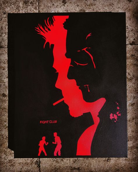 Getting back into #painting after a good few #months off. Thought I'd start off with a #simple #fightclub one. Paintings For Men, Painting For Men, Movie Paintings, Color Theory Art, Abstract Face Art, Characters Inspiration Drawing, Painting Canvases, Canvas Painting Tutorials, Canvas Painting Designs