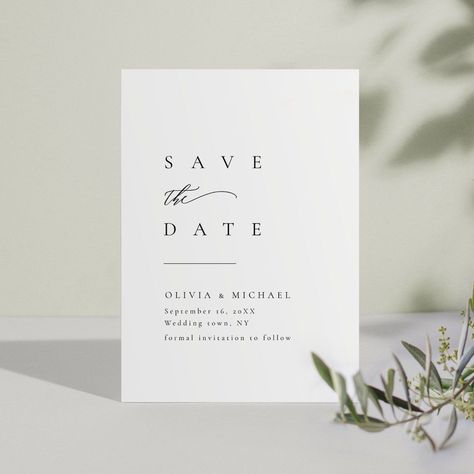 Simply Elegant Typography Modern Save The Date Save The Date Minimalist, Save The Date Classic, Font Simple, Wedding Invitation Fonts, Script Wedding Invitations, Minimalist Font, Black And White Minimalist, Modern Save The Dates, Save The Date Designs