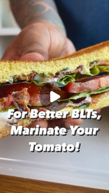 Cook's Country on Instagram: "“This Ultimate BLT sets the bar for BLT’s. You cannot eat it any other way after tasting this.” Barbara W., Digital Member. Get the recipe at the link in bio. ⁠" Blt With Egg, Best Blt Sandwich Recipes, Blt Dinner, Blt Bar, Ultimate Blt, Blt Sandwich Recipes, Recipes Sandwiches, Marinated Tomatoes, Blt Sandwich