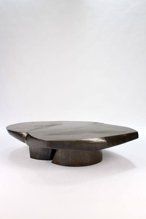 Coffee table - brass - sculpture - bronze - art - unique pieces Unique Coffee Table Design, Unique Coffee Tables, Black Metal Table, Designer Coffee Table, Coffee Table Inspiration, Expensive Coffee, Black Coffee Table, Pottery Store, Coffee Table Black