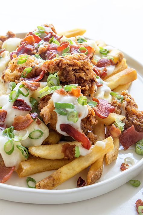 Fried Chicken Poutine | Real Food by Dad Fried Chicken And Gravy, Fried Chicken Gravy, Chicken Poutine, Poutine Recipe, Chicken And Gravy, Making Fried Chicken, Buttermilk Fried Chicken, Canadian Food, Poutine