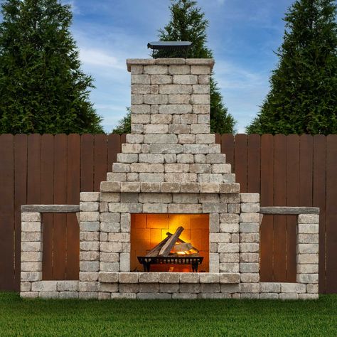 Outdoor Wood Burning Fireplace, Outdoor Fireplace Kits, Fireplace Patio, Fireplace Diy, Fireplace Kits, Diy Outdoor Fireplace, Classic Fireplace, Outside Bars, Outdoor Fireplace Patio