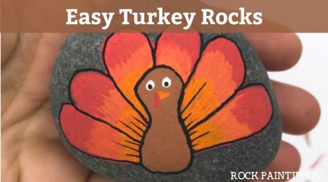 How to make a fun Thanksgiving Rocks turkey painted rock Thanksgiving Rock Painting, Crafting Cousins, Turkey Drawings, Thanksgiving Rocks, Rocks Crafts, Fall Rocks, Fall Rock, Rock Painting Tutorial, Painted Rock Animals