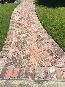 Budget Landscaping, Concrete Patio Makeover, Brick Pathway, Walkway Landscaping, Brick Path, Brick Walkway, Paver Walkway, Walkways Paths, Brick Garden