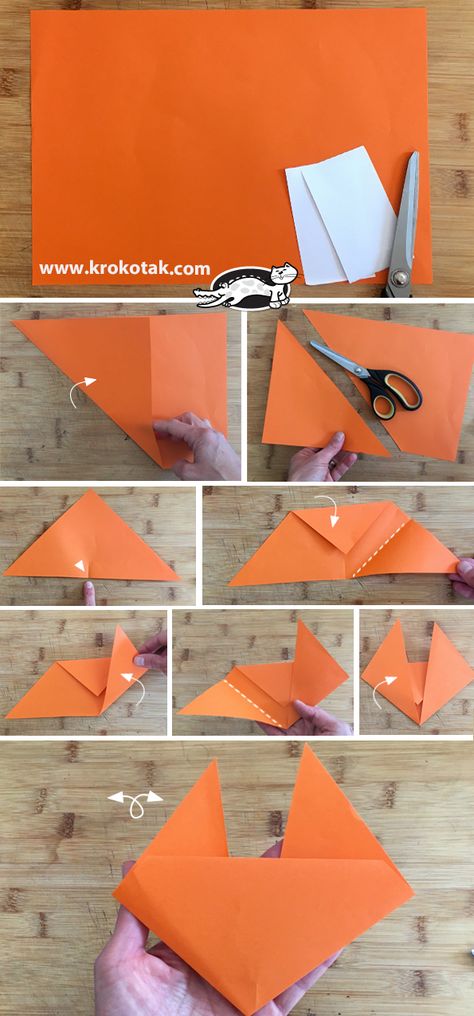 krokotak | PAPER FOX CRAFT Fox Craft, Construction Paper Art, Paper Fox, Winter Art Lesson, Fox Crafts, Animal Art Projects, Fall Art Projects, 3d Figures, Animal Crafts For Kids