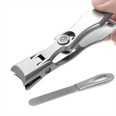 VOGARB Nail Clippers for Thick Nails Extra Wide Jaw Opening Large Long Handle Nail Cutter with File Heavy Duty Fingernail Toenail No Splash for Men Women Adult Seniors (Silver with File) Wide Jaw, Thick Nails, Nails Extra, Fingernail Clippers, Ingrown Nail, Diy Fashion Accessories, Pedicure Tools, Clean Nails, Beauty Nail