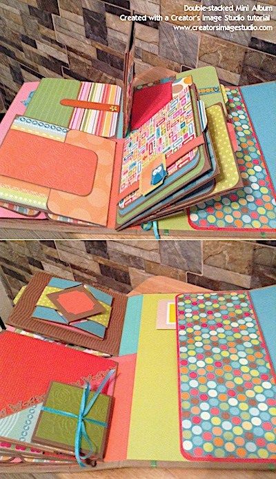 Mini Album Tutorial Templates, Folio Design Ideas, Diy Mini Album Tutorial, Craft Storage Ideas For Small Spaces, Scrapbook Albums Tutorial, Diy Mini Album, Scrapbook Box, Diy Scrapbook Album, Paper Art Projects