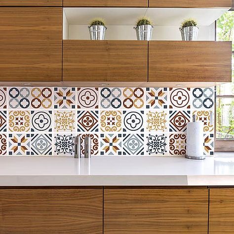 Machuca Tiles, Mosaic Tile Stickers, Turkish Tile, Wall Stickers Wallpaper, Back Wallpaper, Peel N Stick Backsplash, Brown Kitchens, Mosaic Decor, Wall Stickers Kids