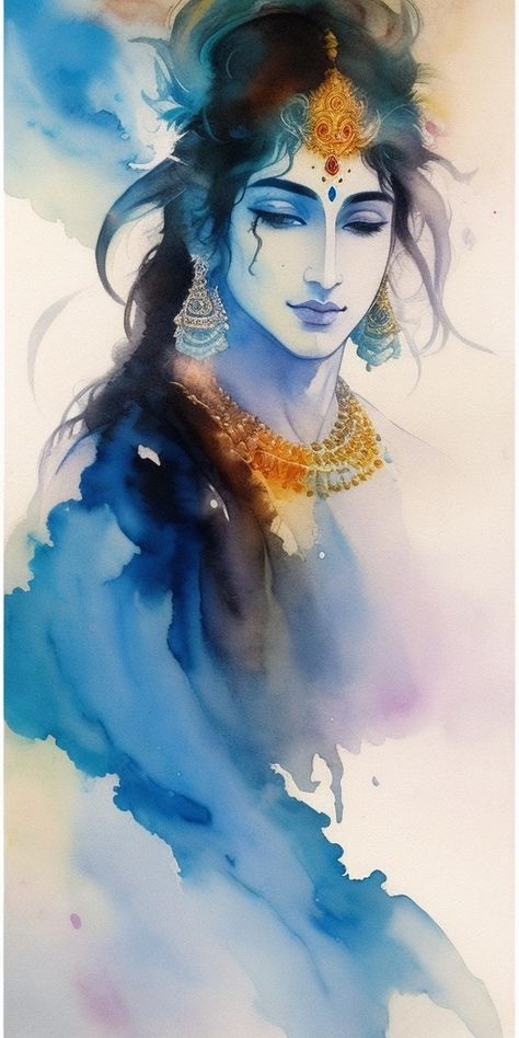 Mahadev Sati, Devotional Tattoo, God Painting, Face Poses, Watercolour Drawings, Soft Pastels Drawing, Digital Portrait Illustration, Lord Ram, Krishna Drawing