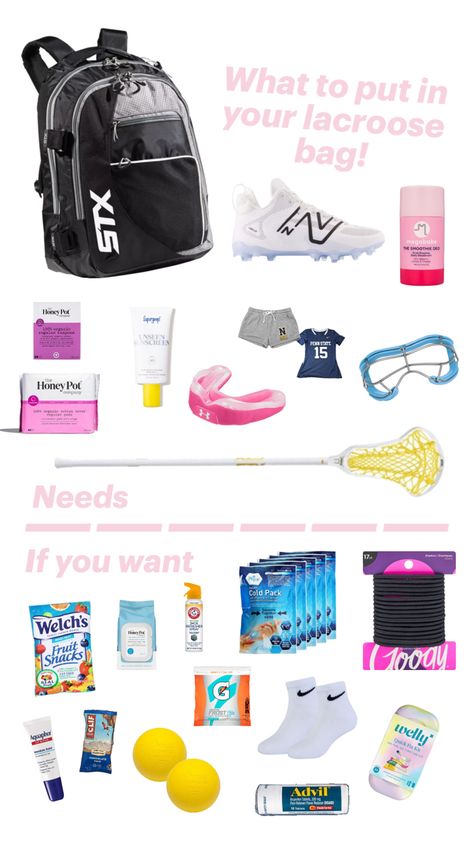 Lacrosse, sports, sports backpack, girls Lacrosse Tournament Packing List, Lacrosse Bag Essentials, Lacrosse Tips, Lacrosse Aesthetic, Lacrosse Cake, Athletic Goals, Lacrosse Bag, Lacrosse Outfits, Lacrosse Workouts